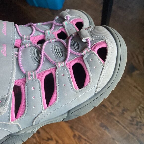 EDDIE BAUER GREY/PINK SANDALS SIZE 3 YOUTH - Picture 10 of 12